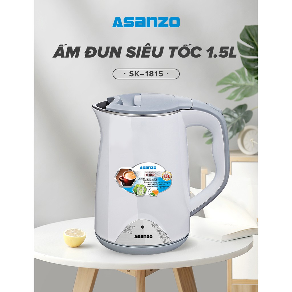 Bình Đun Siêu Tốc Asanzo SK-1815 (1.5L) - Hàng Chính Hãng