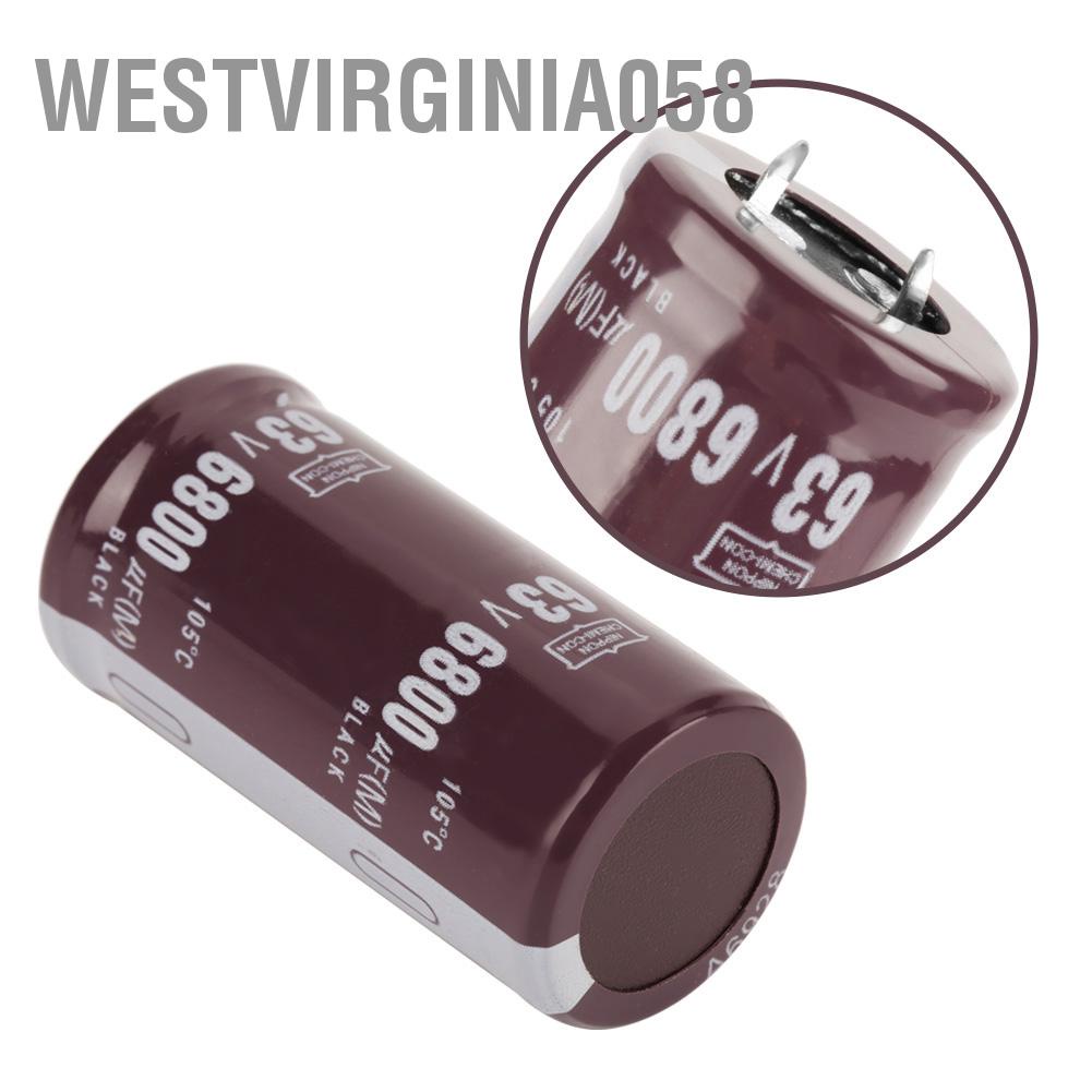 Westvirginia058 2pcs 63V 6800uF Electrolytic Capacitor 25 × 50mm 105℃