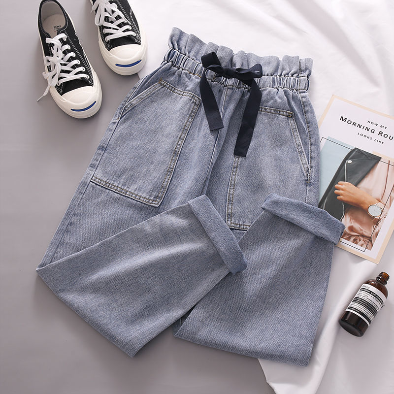 Set Áo Thun Ngắn Tay Cổ Bẻ Giả Hai Lớp + Quần Short Jeans Lưng Cao Thời Trang Hàn Cho Nữ