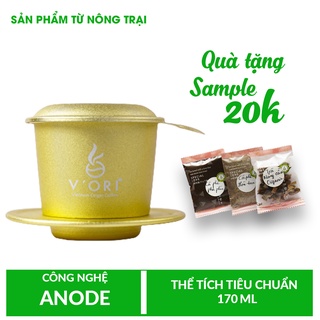 Phin pha cà phê phin màu vàng anode chất lượng, sang, phin nhôm pha cafe cao cấp từ V'Ori