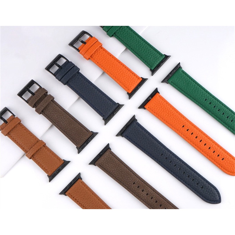 Dây đeo đồng hồ vải da sang trọng thích hợp cho Apple Watch 7 6 SE 5 4 3 2 1 45mm 41mm 44mm 42mm 40mm 38mm