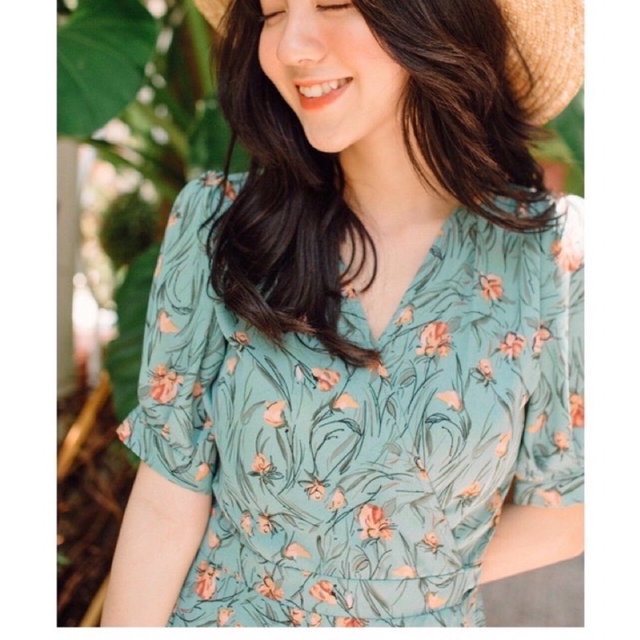 Váy hoa nhí tay ngắn thanh lịch / váy tiểu thư / mina’s house