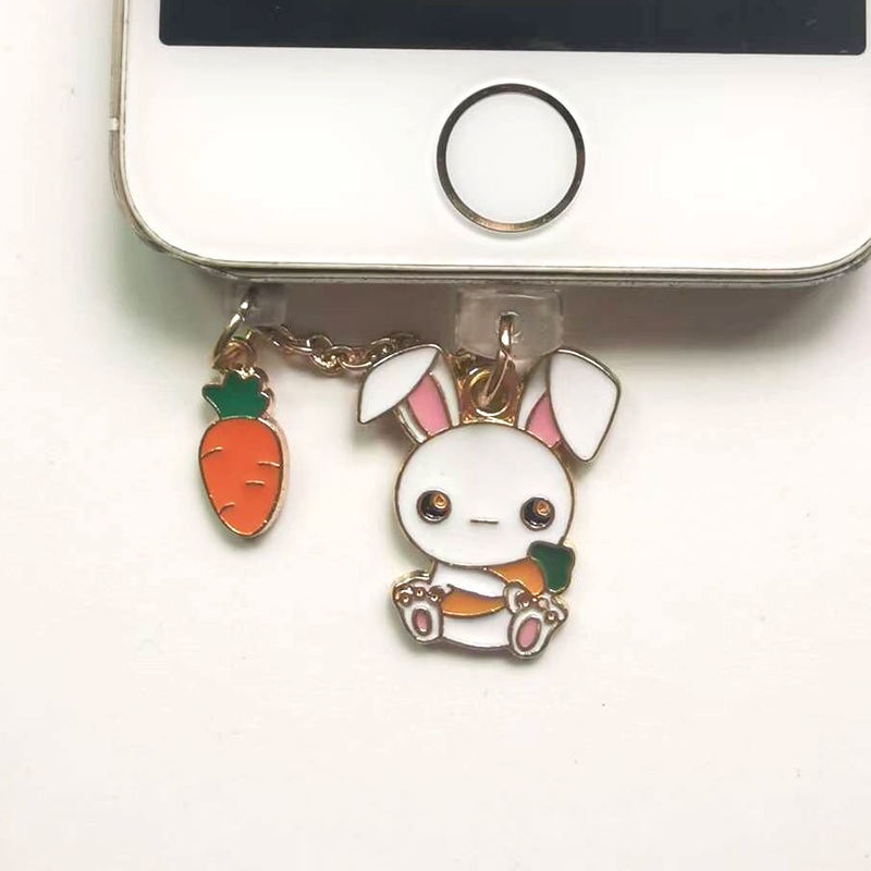Mobile Nút Bịt Cổng Sạc Điện Thoại Chống Bụi Hình Thỏ Ăn Cà Rốt Đáng Yêu