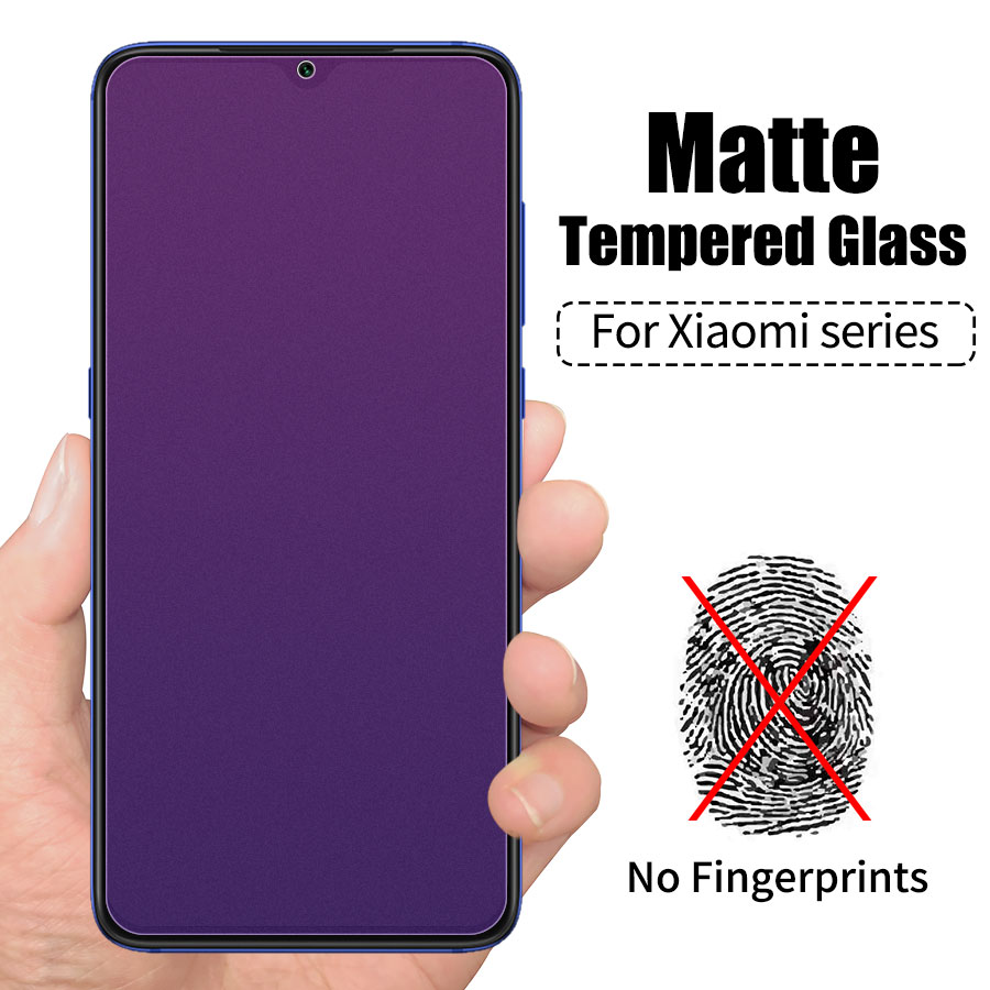 AG Nhám Chống Tia Sáng Xanh Kính Cường Lực Mờ Chống Vân Tay Bảo Vệ Màn Hình cho Xiaomi Mi Redmi Note 9 9s 8 7 Pro Max K30 K20 10T 9T Pro 9 9A 9C 8 8A 7 7A Poco F1 F2 X3 NFC Chống Trầy chống bẩn bảo vệ mắt