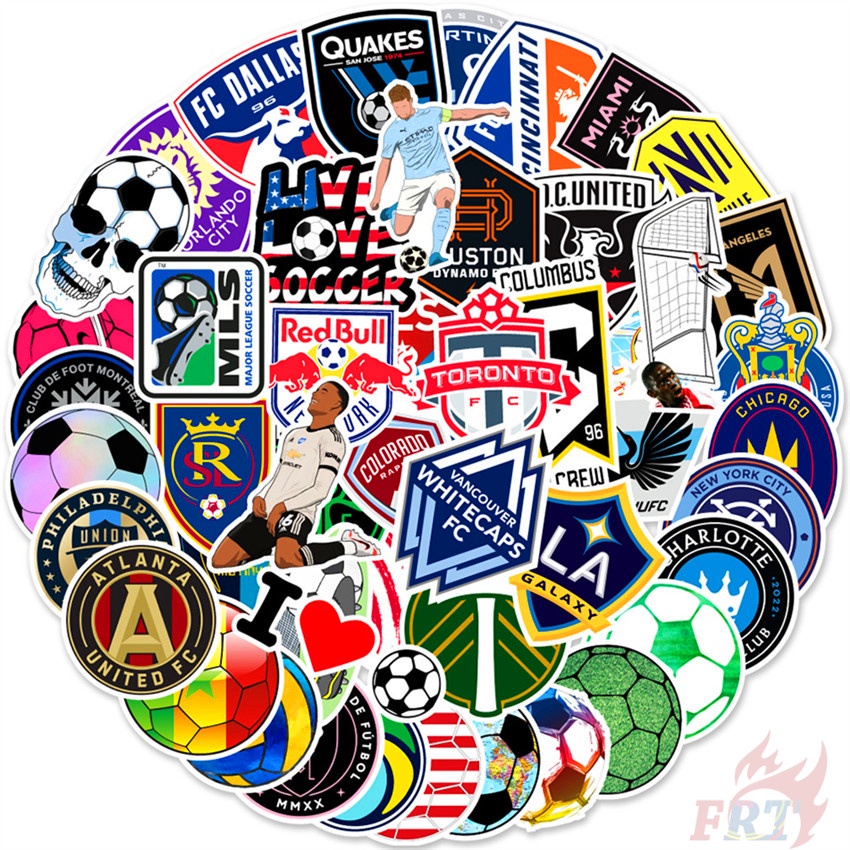 ❉ Miếng Dán Trang Trí Bóng Đá Dòng Mls Series 01 Major League ❉ Bộ 50 Miếng Dán Chống Thấm Nước Thời Trang