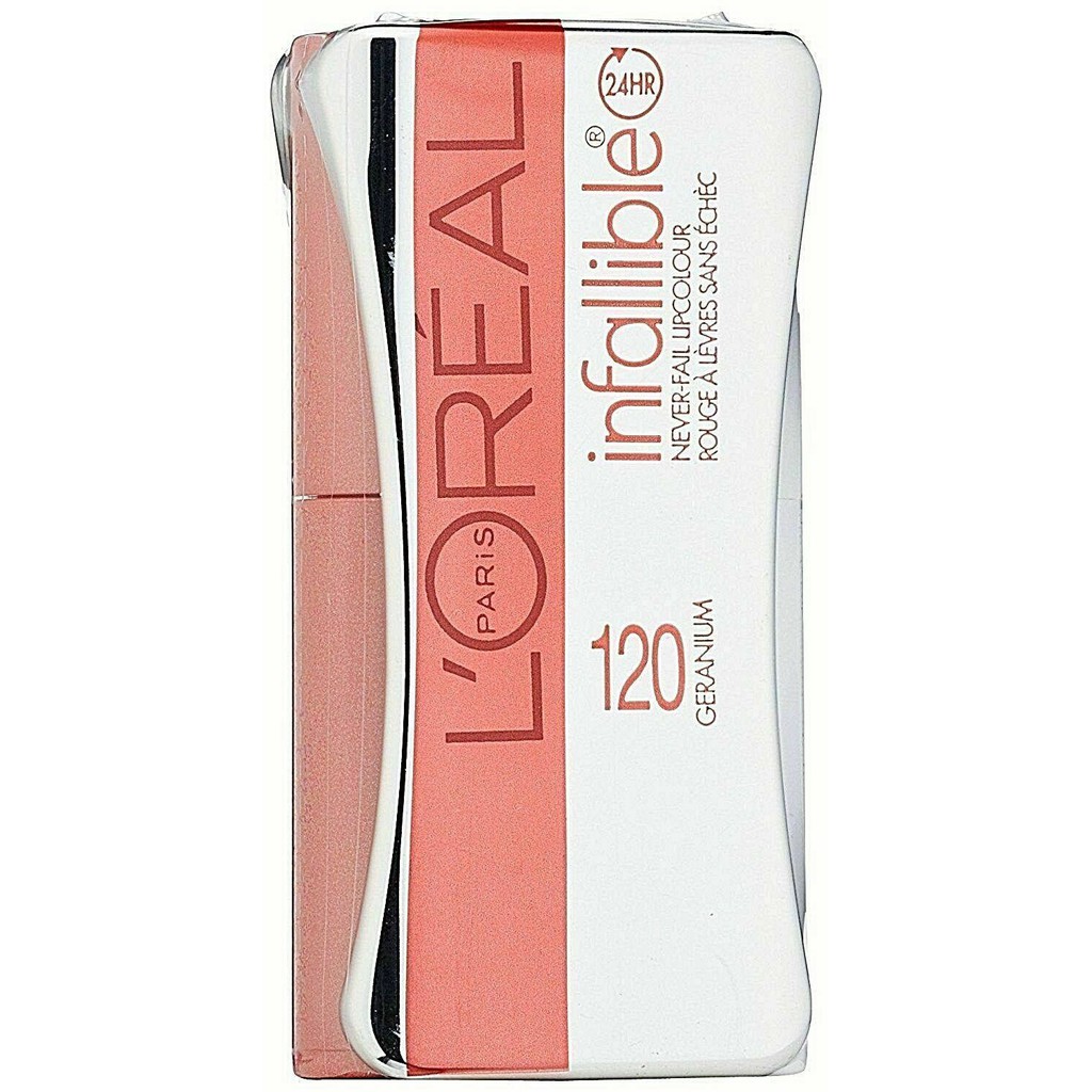 Bộ son môi L'oreal Infallible Never Fail Lipcolour 120 Geranium (Mỹ)