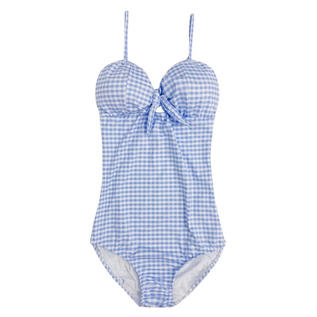 Bikini Liền Thân đồ bơi nữ đi biển 1 mảnh basic đơn giản che khuyết điểm ch bụng mỡ Kẻ caro 2 Dây Quảng Châu 2393 K6T3