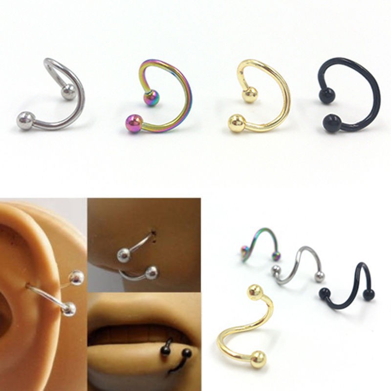 Bộ 4 Khuyên Xỏ Mũi, Môi, Lông Mày