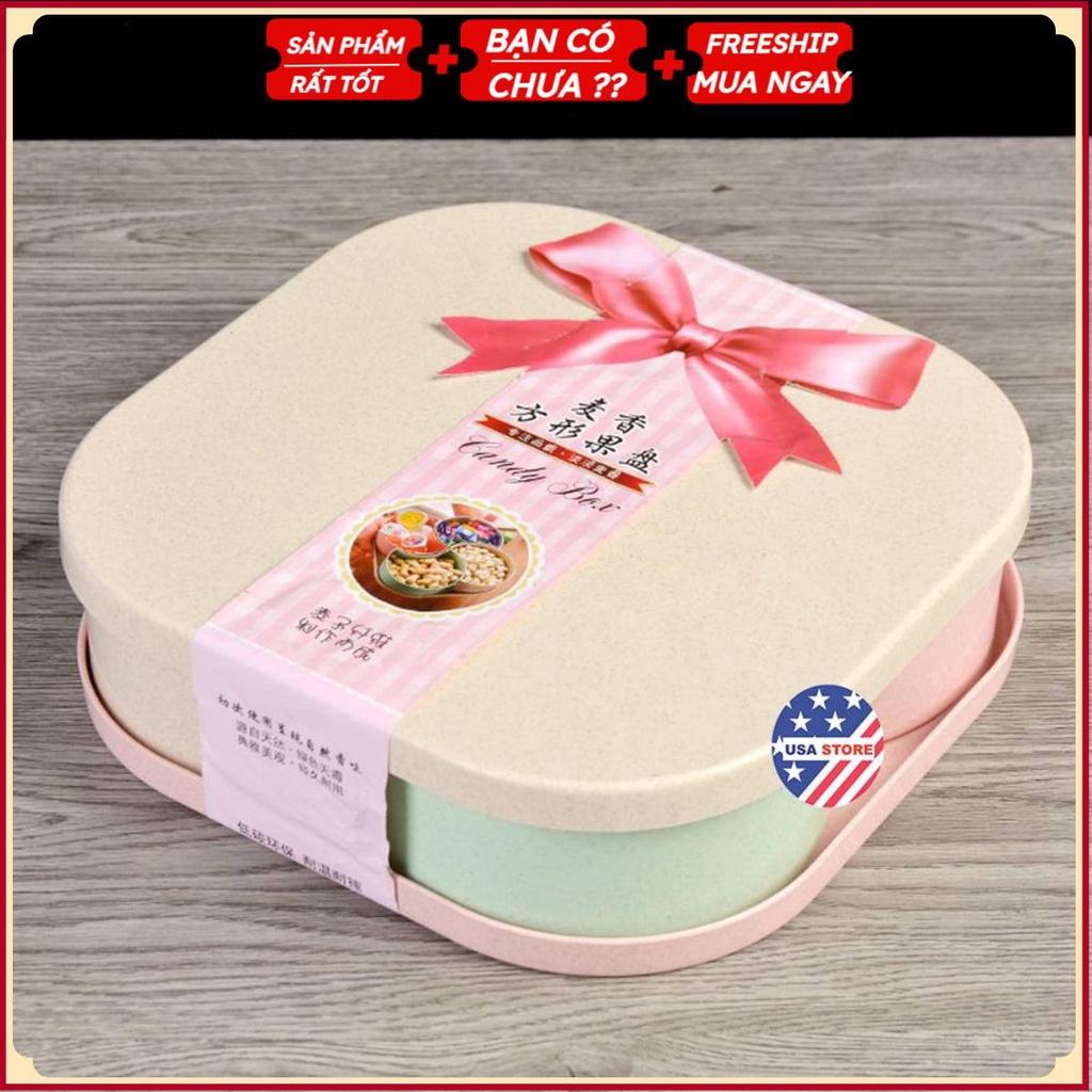 Khay Bánh Kẹo 4 Ngăn Size 24.5 cm