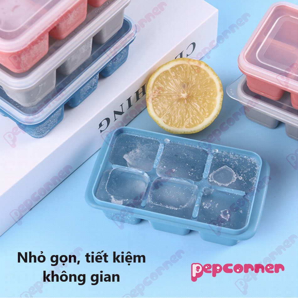 Khay mini trữ đông đồ ăn dặm, làm đá lạnh có nắp đậy chất liệu silicon + PP an toàn cho bé và gia đình GALA HOME