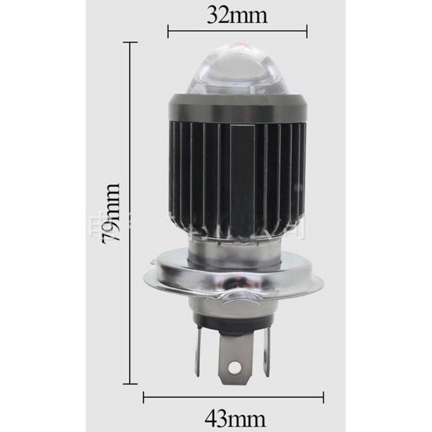 Đèn pha led bi cầu mini chân H4 cos vàng pha trắng đèn pha siêu sáng lắp xe máy -DPBV