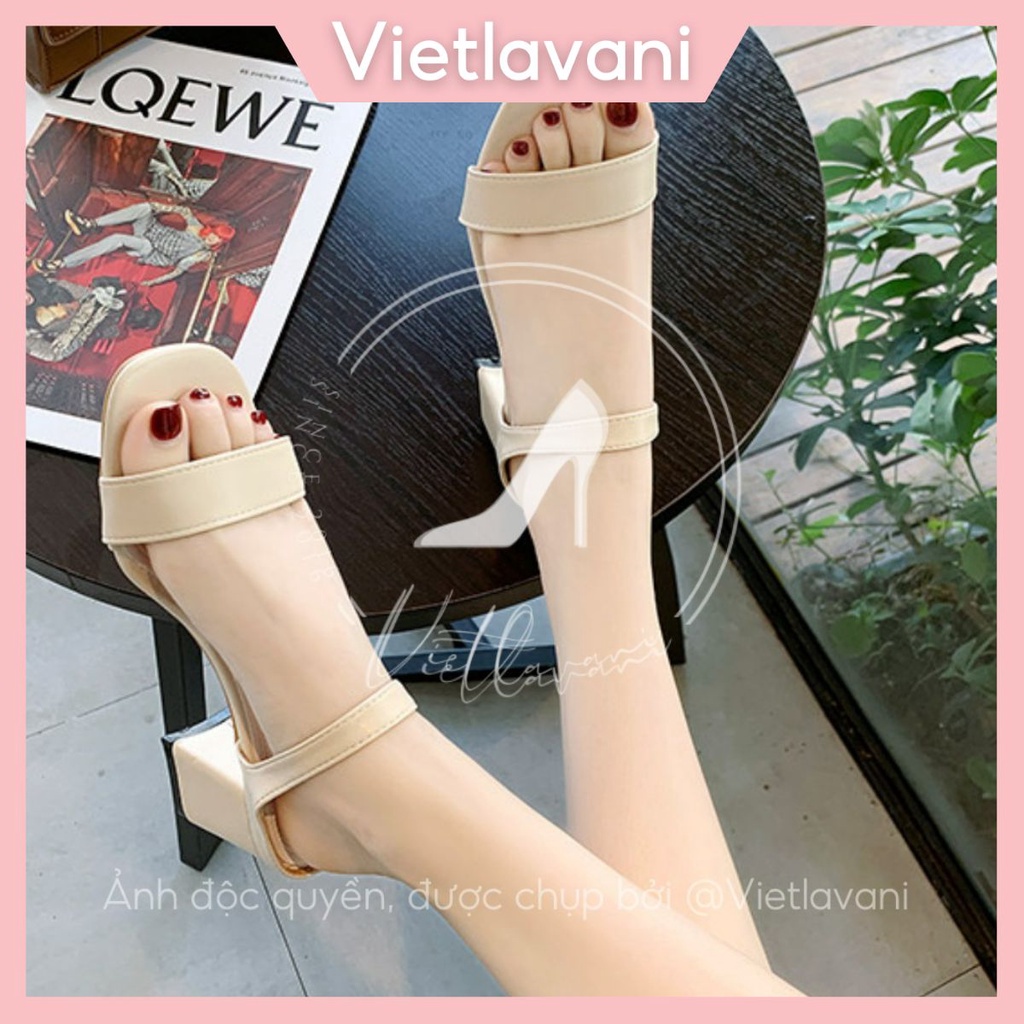 Giày sandal nữ mã BBS41 phong cách đơn giản dễ phối đồ gót cao 5CM