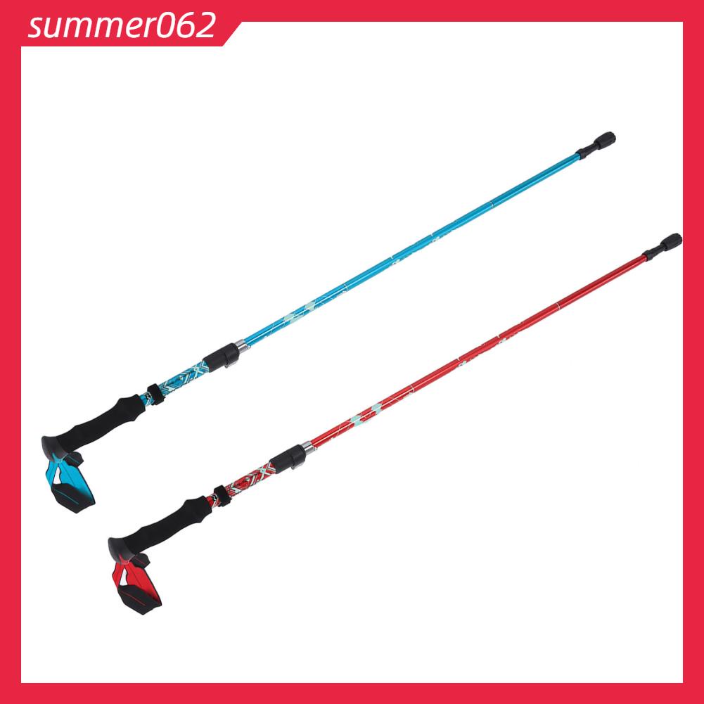 Summer062 Đi bộ đường dài Cực hợp kim nhôm Kính thiên văn có thể thu gọn Gậy đi ngoài trời đa chức năng cho nam giới nữ