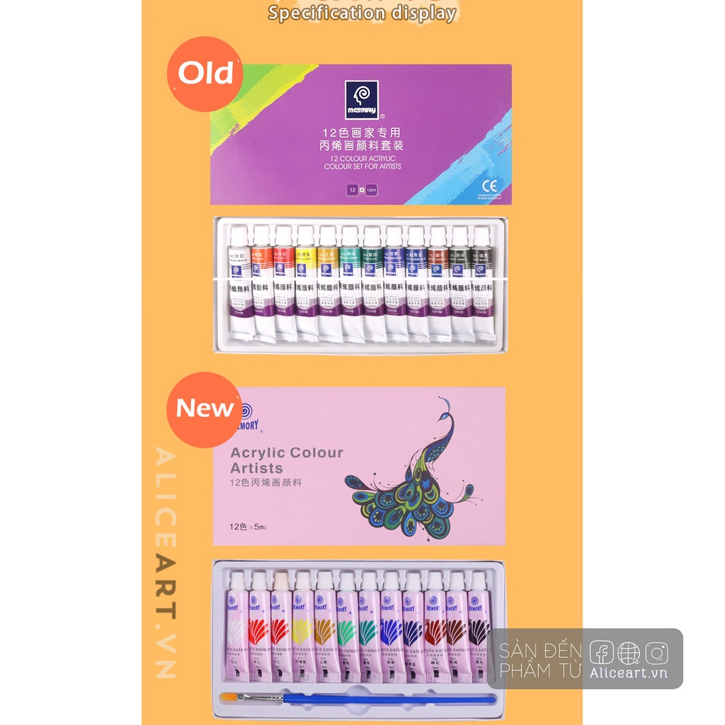 MÀU ACRYLIC MEMORY VẼ MỌI BỀ MẶT,  MÓNG, GIẤY, KÍNH, TƯỜNG, XỨ, CHO BÉ TẬP VẼ