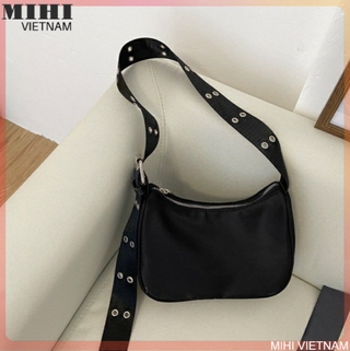 Túi đeo chéo canvas unisex dây đục lỗ