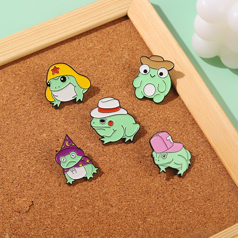 Ghim cài áo hình chú ếch hoạt hình xinh xắn