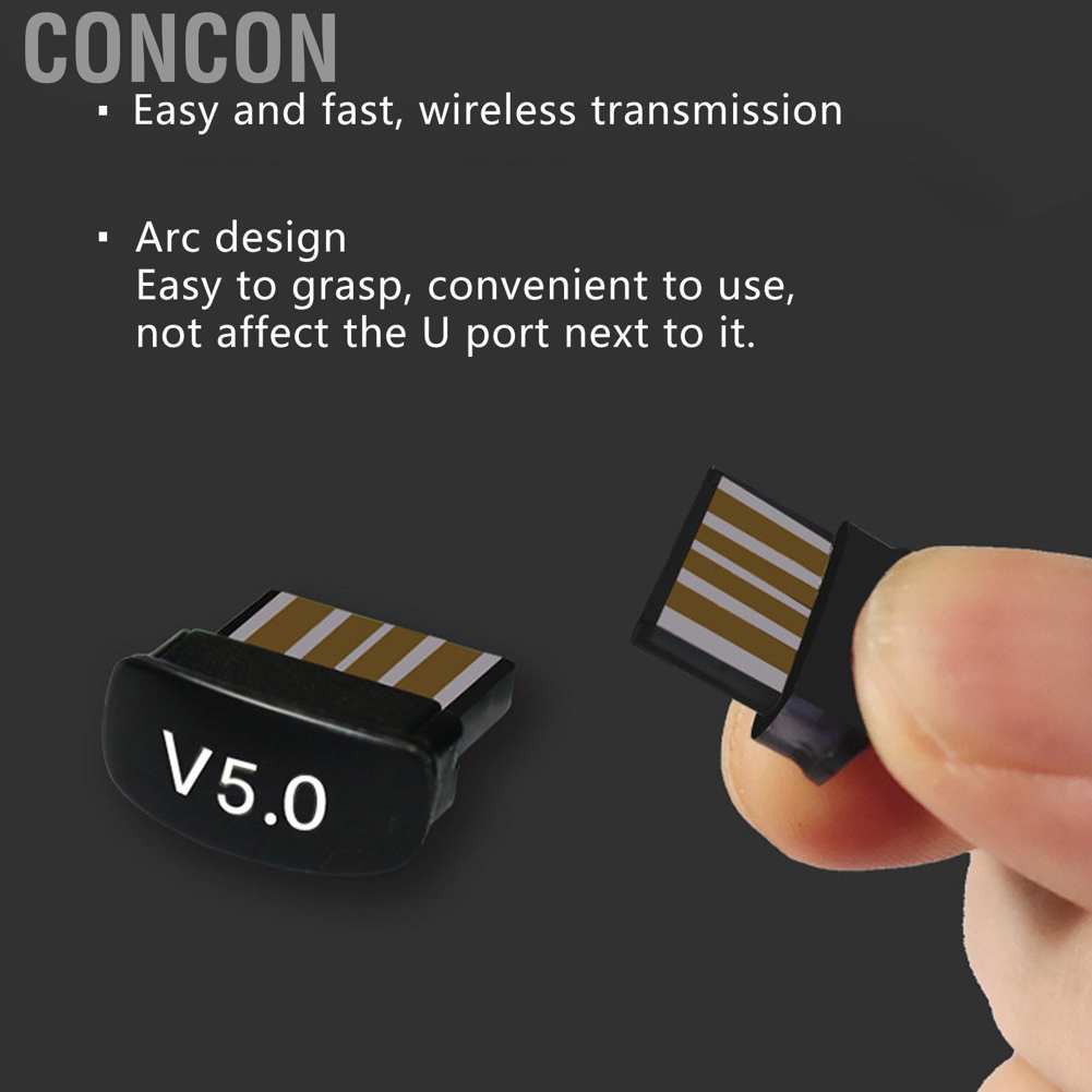 Concon Bluetooth 5.0 Adapter USB Wireless Audio Receiver Transmitter for Mouse Keyboard Speaker