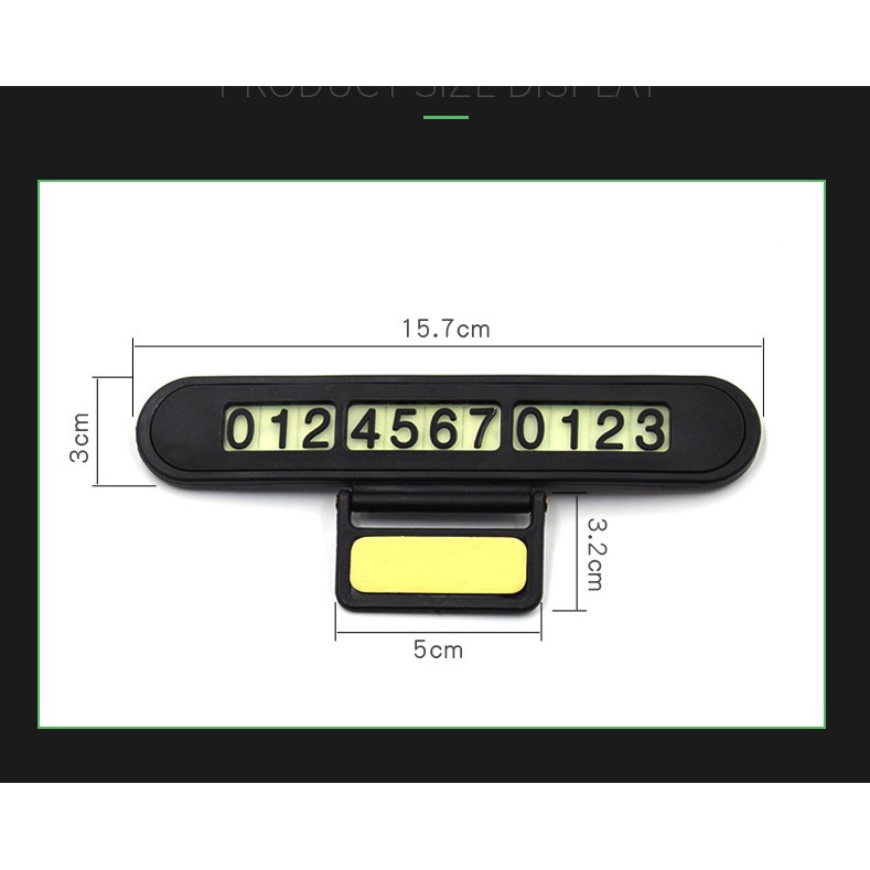Bảng ghi số điện thoại phát quang gắn taplo xe hơi ô tô model 2018