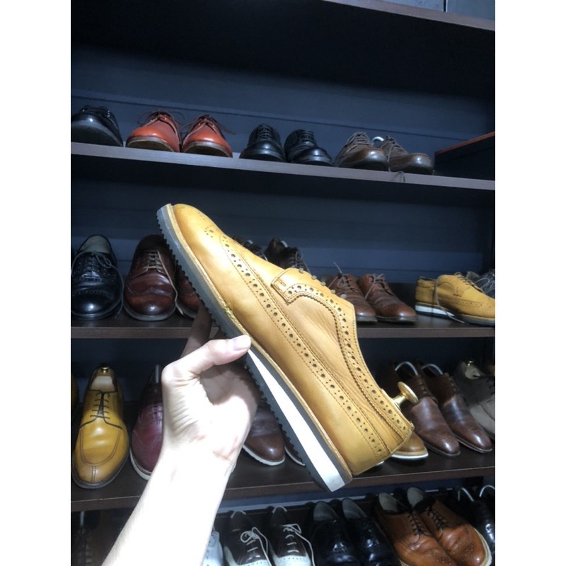 [Giày 2hand] [Size 41] Giày Tây 2hand Thương Hiệu Misope Wingtips Màu Vàng Lemon Size 260 (41)