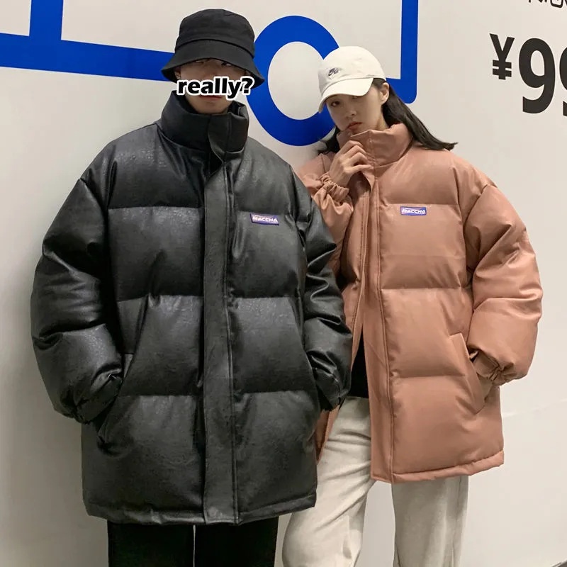 Áo khoác cotton giữ ấm in chữ phong cách Hong Kong thời trang dành cho nữ