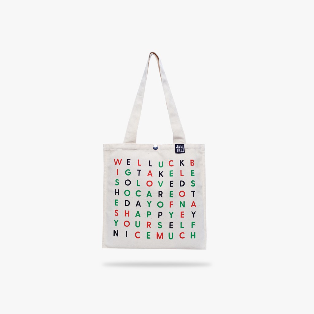 [LAST CHANCE] Túi tote vải canvas in ô chữ làm quà tặng Crossword Tote JAMLOS