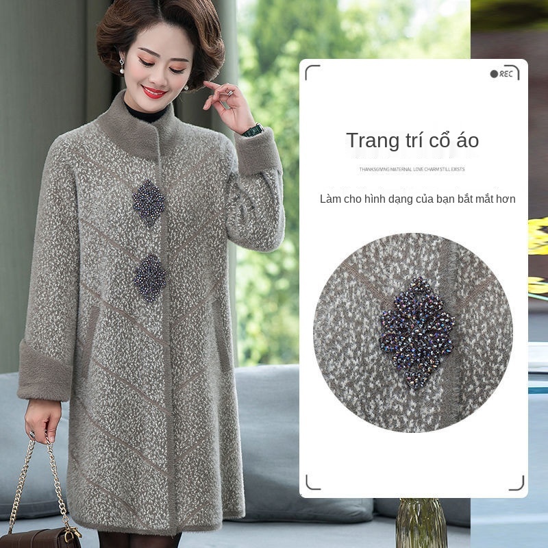 Mẹ mặc áo thu đông cho người đàn ông trung niên 40-50 tuổi giả lông chồn | BigBuy360 - bigbuy360.vn