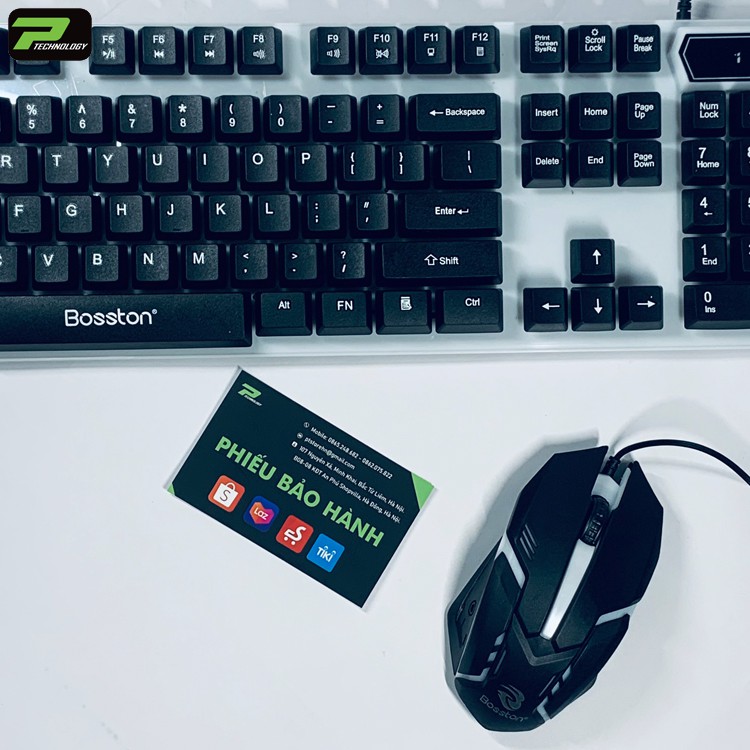 Bộ Bàn Phím Gaming Có Dây Kèm Chuột Máy Tính Bosston Có LED 7 Màu Ấn Tượng | BigBuy360 - bigbuy360.vn