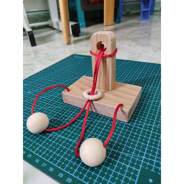 Đồ chơi trí tuệ_Thử thách_Ball & Rope (V4) - Wooden Puzzle_Hack não & Độc đáo_Logic_IQ Toys_Sưu tập