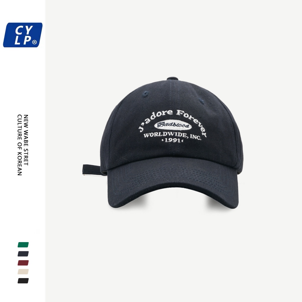 Nón Lưỡi Trai Mềm Thêu Chữ Phong Cách Đường Phố Hàn Quốc