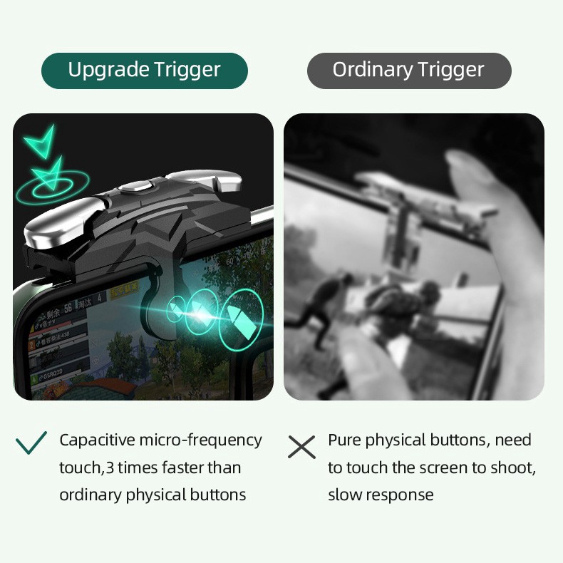 【Mới nhất】 PUBG Mobile Joystick Cần điều khiển trên thiết bị di động Phục hồi Tay cầm điều khiển 4 ngón tay Kích hoạt Game Shooter Trình điều khiển cho iPhone Trò chơi điện thoại Android