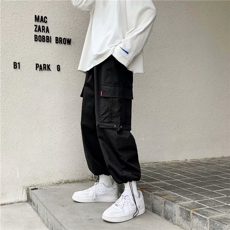 Men's multi-pocket loose sweatpants