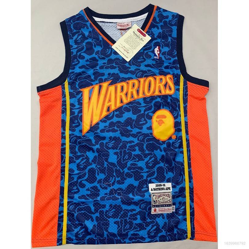 Áo bóng rổ NBA Jersey Warriors x BAPE No.93 họa tiết rằn ri cổ điển có size lớn