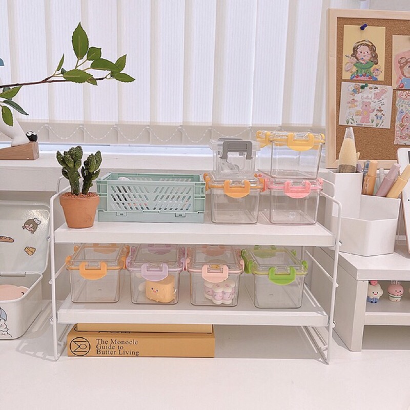 Giá kệ gỗ để bàn lắp ghép decor phòng thanh lịch dễ thương
