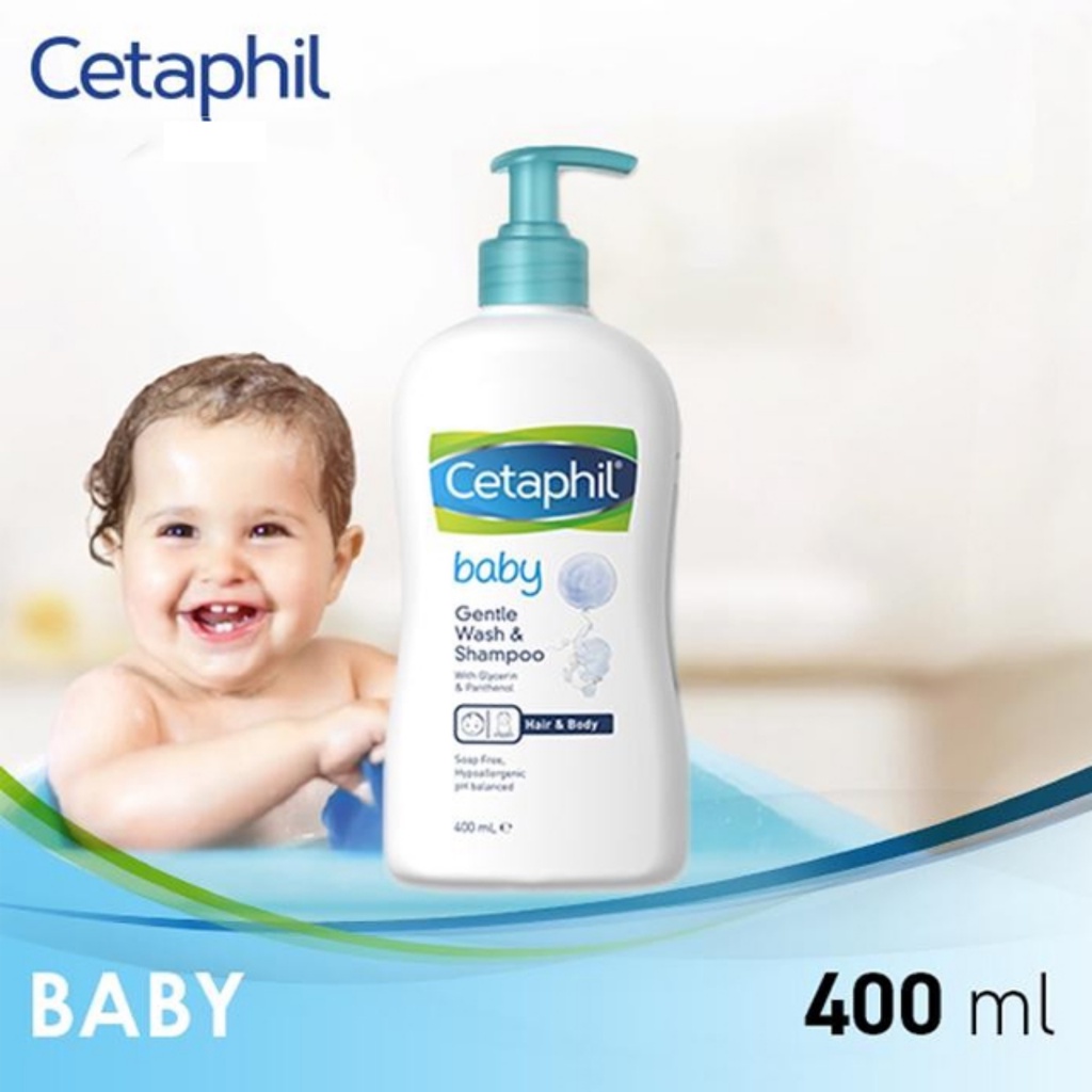 Sữa Tắm Gội Dịu Nhẹ Cho Bé Cetaphil Baby Gentle Wash &amp; Shampoo 400ml Chính Hãng, Sử Dụng Cho Trẻ Từ Sơ Sinh Mozio Store