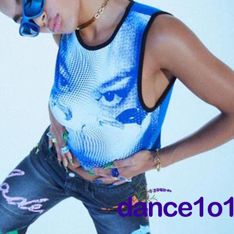 Áo Thun Nữ Không Tay In Hình Cá Tính