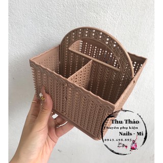 Giỏ nhựa 3 ngăn đựng dụng cụ đồ nail