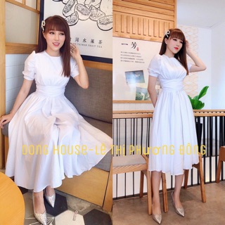 Đầm xoè thắt nơ