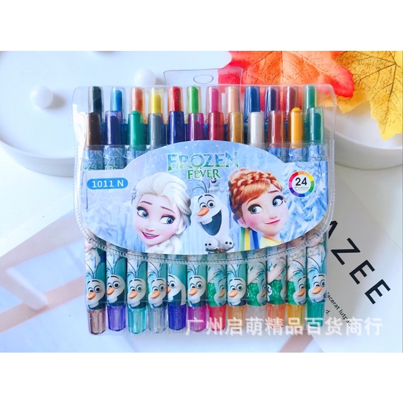 Bút màu sáp vặn 24 màu dài cho bé