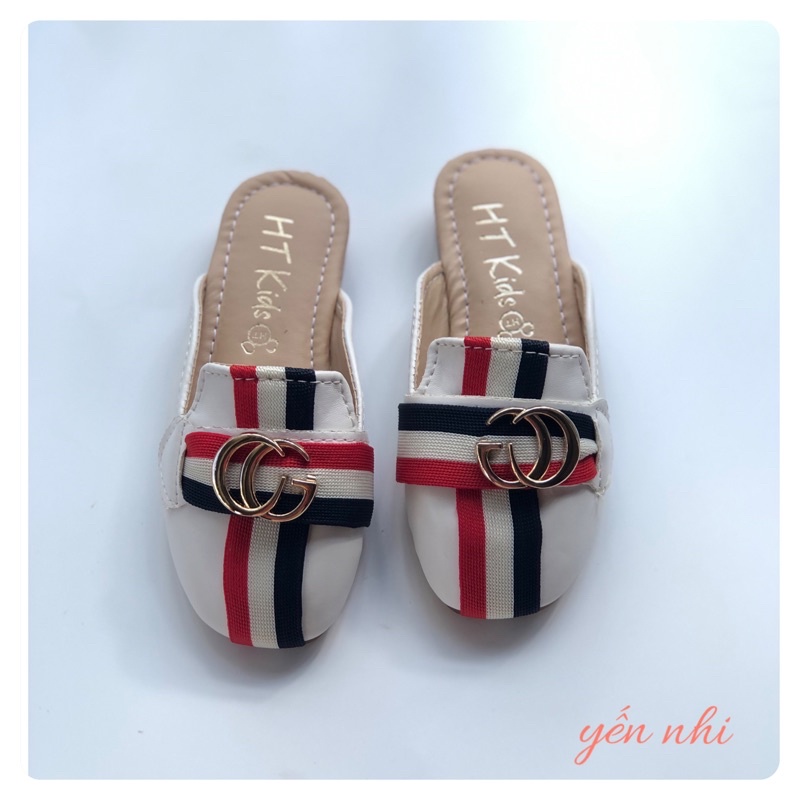 Sục bé sọc viền cờ khóa GG đẹp ,dép cho bé trai,bé gái