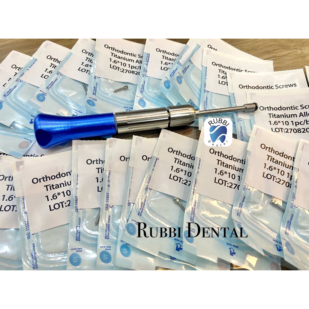 Minivis và tay vặn chỉnh nha dùng trong nha khoa