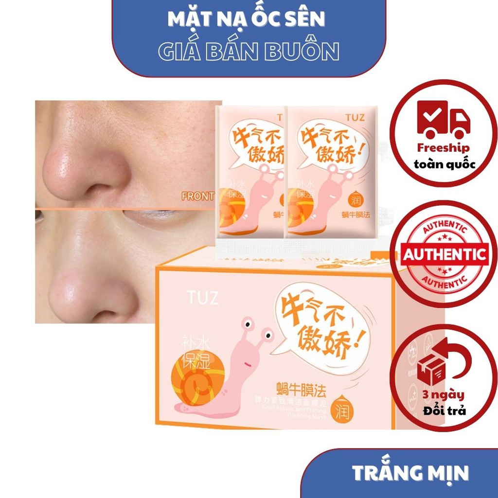 (12 gói) Mặt nạ bùn ốc sên/nha đam thu nhỏ lỗ chân lông làm sáng da
