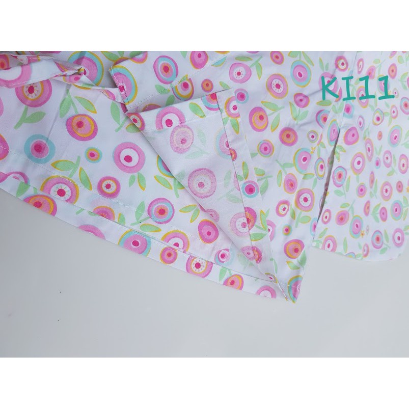 Kimono Trẻ Em Trắng Hoa Hồng Tròn KI11