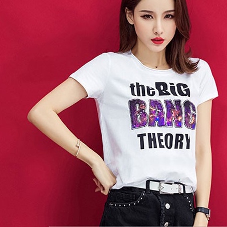 Áo Thun Nữ Tay Ngắn In Chữ The Bigbang Theory DLX