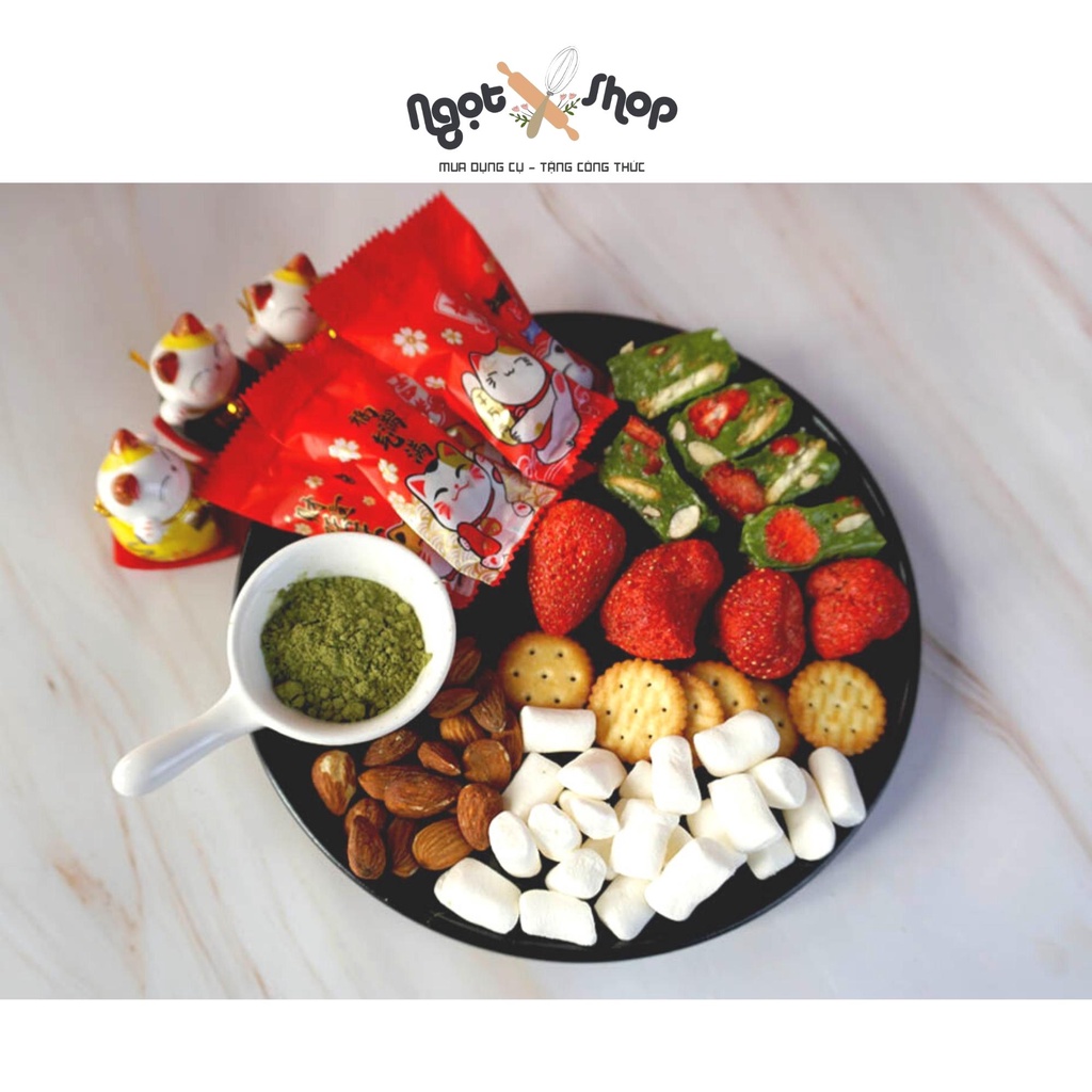 Kẹo marshmallow 500g trắng, nguyên liệu làm kẹo nougat bánh quy hành, bánh quy kẹp