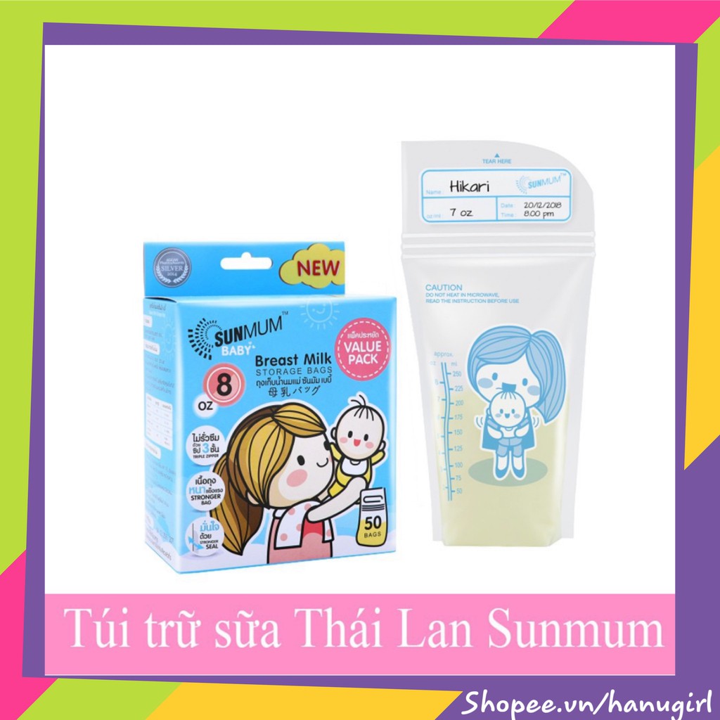 Túi trữ sữa Sunmum Thái Lan 30/50 túi