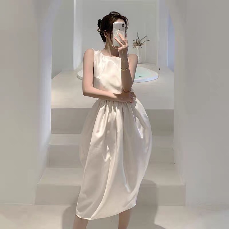 Váy hở lưng dây ngọc thắt nơ eo | BigBuy360 - bigbuy360.vn