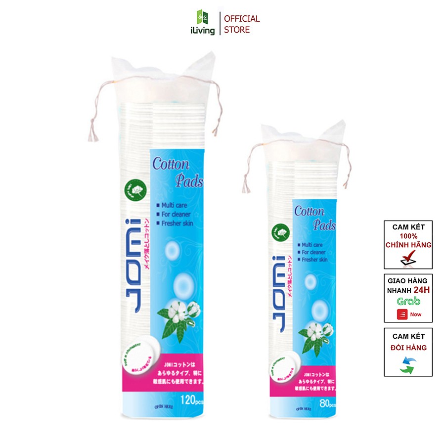 Bông tẩy trang Jomi Cotton Pads 80 miếng và 120 miếng ILIVING-JOMBTT