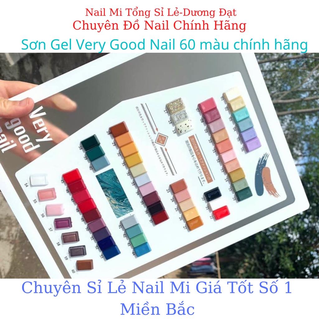 "Hàng Chính Hãng" sét sơn gel very good nail 60 màu tặng base top +bảng màu + box hàn-Nail Mi Tổng Sỉ Lẻ