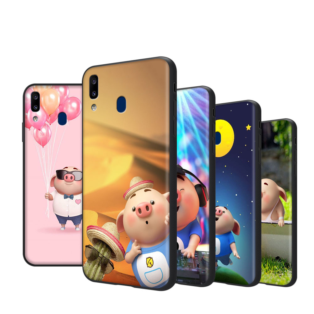 Ốp điện thoại mềm in hình chú heo dễ thương cho Samsung Galaxy S6 Edge A6 A7 A8 Star A9 Plus