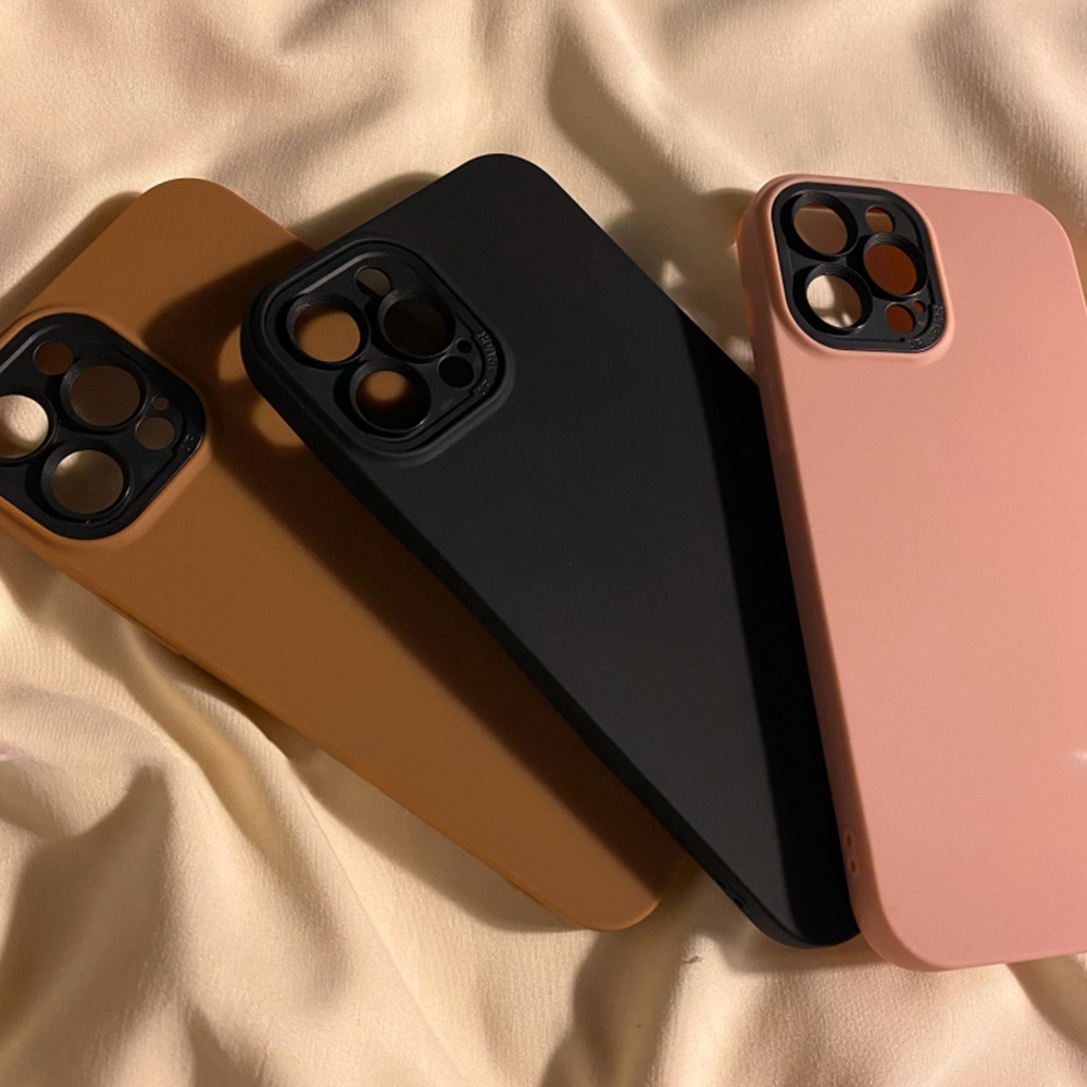 Ốp Điện Thoại TPU Mềm Nhám Siêu Mỏng Màu Trơn Bảo Vệ Ống Kính Máy Ảnh Cho IPhone 14 13 12 11 Pro Max X Xs XR 8 7 Plus